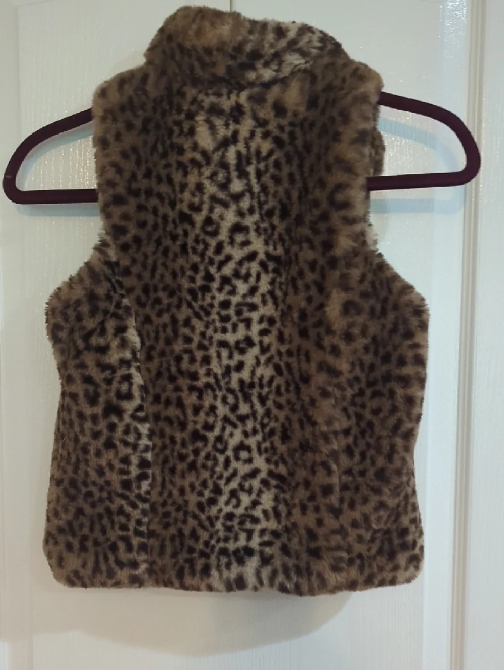 C&C California Faux Fur Leopard-Print Vest in Brown and Tan Size 10
